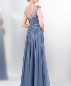 Marsoni By Colors - M116 Romantic Lace Illusion Evening Gown Formal Gowns
