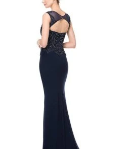 Marsoni By Colors - M155 Beaded Baroque Illusion Gown
