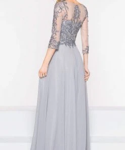 Formal Gowns Marsoni By Colors - M228 Bead Embellished Quarter Length Sleeves Dress 5 Formal Gowns Marsoni By Colors - M228 Bead Embellished Quarter Length Sleeves Dress