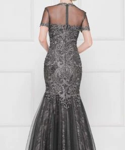 Marsoni By Colors - M259 Embroidered Sweetheart Trumpet Gown