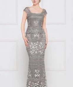 Marsoni By Colors - M264 Lace Square Neck Trumpet Dress