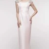 Formal Gowns Marsoni By Colors - MV1004 Jewel Beaded Shoulders Satin Column Gown