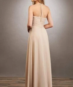 Mary's Bridal - Halter Neck Chiffon Sheath Dress MB7057 - 1 Pc Champagne In Size 8 Available 6 Mary's Bridal - Halter Neck Chiffon Sheath Dress MB7057 - 1 Pc Champagne In Size 8 Available