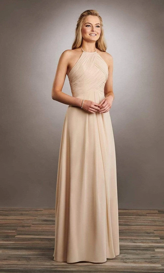 Mary's Bridal - Halter Neck Chiffon Sheath Dress MB7057 - 1 Pc Champagne In Size 8 Available 3 Mary's Bridal - Halter Neck Chiffon Sheath Dress MB7057 - 1 Pc Champagne In Size 8 Available