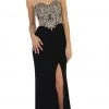 Formal Gowns May Queen - Appliqued Prom Gown With Slit