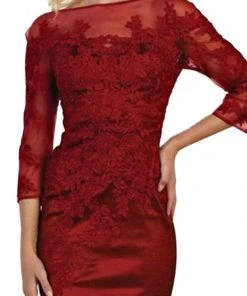 May Queen - Bateau Illusion Lace Trumpet Dress MQ1501 - 1 Pc Navy In Size 8 Available 13 May Queen - Bateau Illusion Lace Trumpet Dress MQ1501 - 1 Pc Navy In Size 8 Available