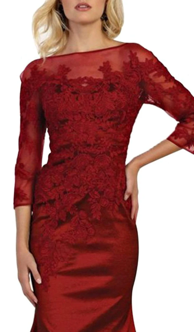 May Queen - Bateau Illusion Lace Trumpet Dress MQ1501 - 1 Pc Navy In Size 8 Available 7 May Queen - Bateau Illusion Lace Trumpet Dress MQ1501 - 1 Pc Navy In Size 8 Available