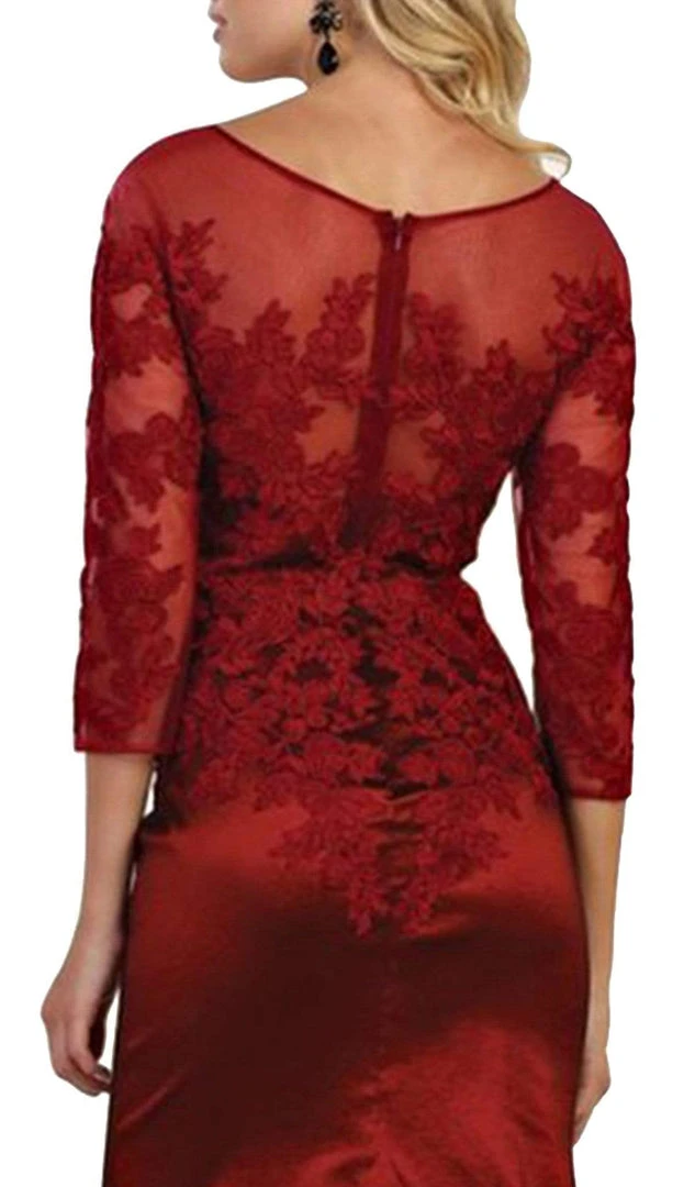 May Queen - Bateau Illusion Lace Trumpet Dress MQ1501 - 1 Pc Navy In Size 8 Available 9 May Queen - Bateau Illusion Lace Trumpet Dress MQ1501 - 1 Pc Navy In Size 8 Available