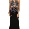 May Queen - Beaded And Embroidered Sleeveless Sheath Evening Gown Formal Gowns