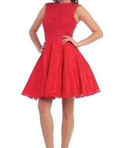 May Queen - Beaded Floral A Line Cocktail Dress