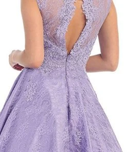 May Queen - Beaded Floral A Line Cocktail Dress