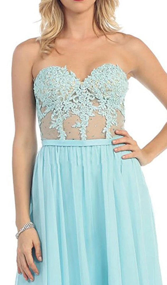 May Queen - Beaded Floral Chiffon Prom Dress 6 May Queen - Beaded Floral Chiffon Prom Dress