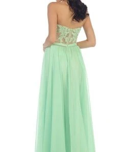 May Queen - Beaded Floral Chiffon Prom Dress 12 May Queen - Beaded Floral Chiffon Prom Dress
