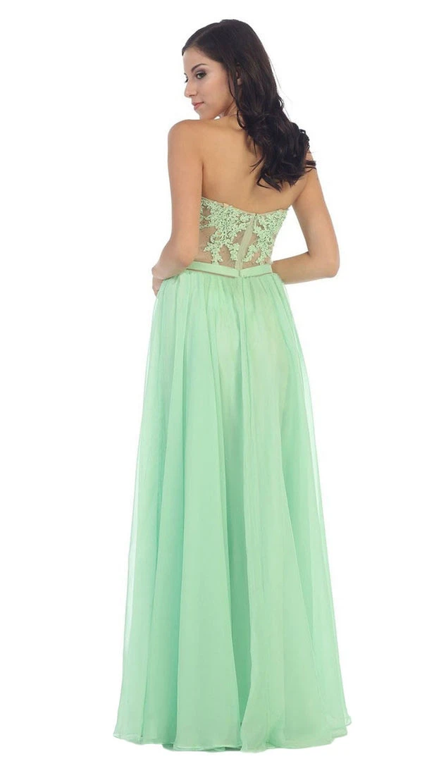 May Queen - Beaded Floral Chiffon Prom Dress 4 May Queen - Beaded Floral Chiffon Prom Dress