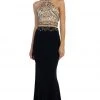 May Queen - Beaded Halter Neckline Illusion Jersey Prom Dress 2 May Queen - Beaded Halter Neckline Illusion Jersey Prom Dress