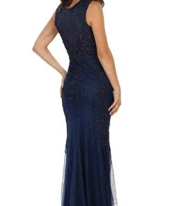 May Queen - Beaded Illusion Bateau Sheath Evening Gown RQ7524 Formal Gowns 10 May Queen - Beaded Illusion Bateau Sheath Evening Gown RQ7524 Formal Gowns