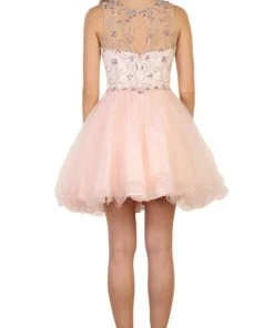 May Queen - Beaded Illusion Cocktail Dress Cocktail Dresses