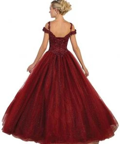 May Queen - Beaded Lace Sweetheart Quinceanera Ballgown Formal Gowns