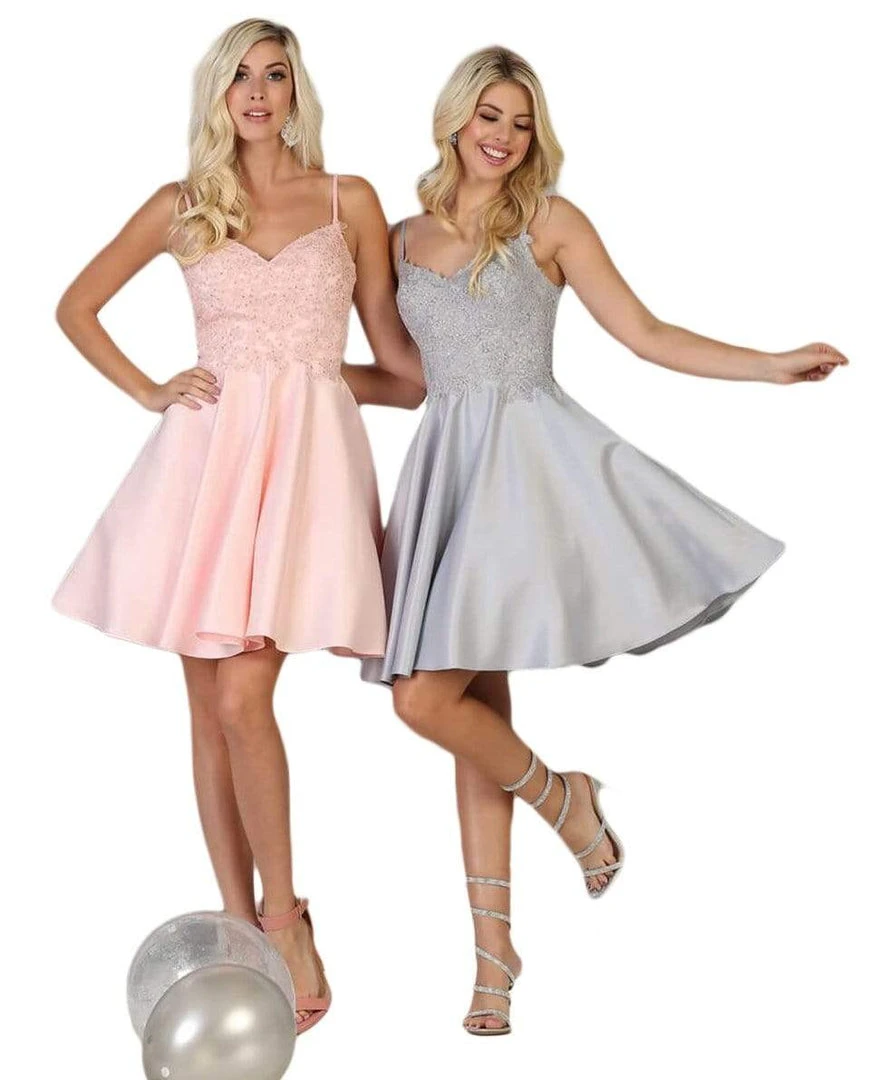 May Queen - Beaded Lace V-Neck A-Line Short Party Dress MQ1652 Cocktail Dresses 5 May Queen - Beaded Lace V-Neck A-Line Short Party Dress MQ1652 Cocktail Dresses