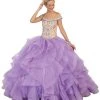 May Queen - Beaded Off-Shoulder Ruffled Quinceanera Ballgown Formal Gowns