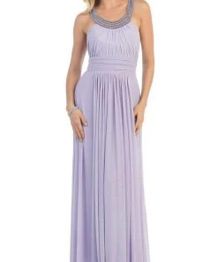 Formal Gowns May Queen - Beaded Yoke Scoop Neck A-Line Bridesmaid Dress 16 Formal Gowns May Queen - Beaded Yoke Scoop Neck A-Line Bridesmaid Dress