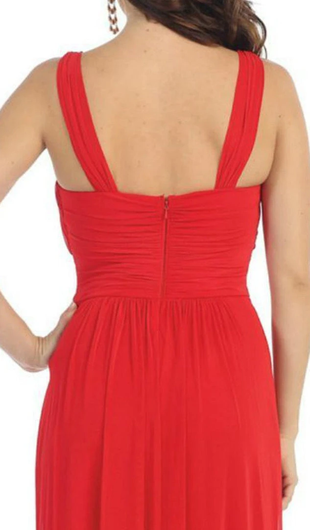 Formal Gowns May Queen - Beaded Yoke Scoop Neck A-Line Bridesmaid Dress 8 Formal Gowns May Queen - Beaded Yoke Scoop Neck A-Line Bridesmaid Dress