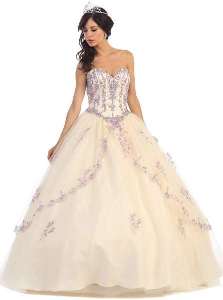Formal Gowns May Queen - Bedazzled Sweetheart Quinceanera Ball Gown LK61 - 1 Pc Champagne In Size 4 Available 3 Formal Gowns May Queen - Bedazzled Sweetheart Quinceanera Ball Gown LK61 - 1 Pc Champagne In Size 4 Available