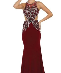 May Queen - Bejeweled Illusion Halter Sheath Evening Dress Formal Gowns 13 May Queen - Bejeweled Illusion Halter Sheath Evening Dress Formal Gowns