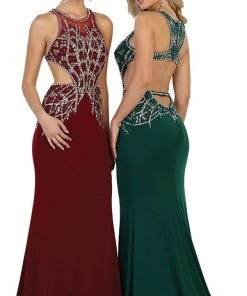 May Queen - Bejeweled Illusion Halter Sheath Evening Dress Formal Gowns 19 May Queen - Bejeweled Illusion Halter Sheath Evening Dress Formal Gowns