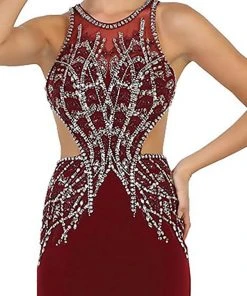 May Queen - Bejeweled Illusion Halter Sheath Evening Dress Formal Gowns 15 May Queen - Bejeweled Illusion Halter Sheath Evening Dress Formal Gowns