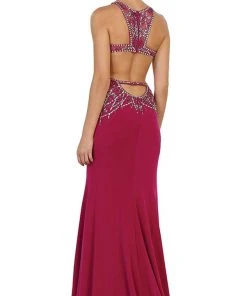 May Queen - Bejeweled Illusion Halter Sheath Evening Dress Formal Gowns 12 May Queen - Bejeweled Illusion Halter Sheath Evening Dress Formal Gowns