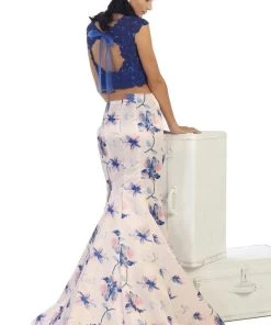 May Queen - Bejeweled Lace Applique Two-Piece Mermaid Formal Dress Formal Gowns