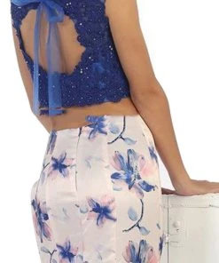 May Queen - Bejeweled Lace Applique Two-Piece Mermaid Formal Dress Formal Gowns