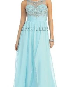 May Queen Bridal - MQ-1081 Crystal Embellished Ruched Bridal Dress