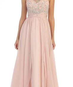 May Queen Bridal - MQ-1081 Crystal Embellished Ruched Bridal Dress