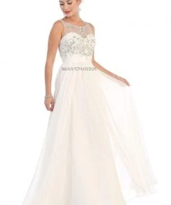 May Queen Bridal - MQ-1081 Crystal Embellished Ruched Bridal Dress