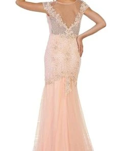 Formal Gowns May Queen - Cap Sleeve Rhinestone Embellished Evening Gown 11 Formal Gowns May Queen - Cap Sleeve Rhinestone Embellished Evening Gown