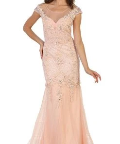 Formal Gowns May Queen - Cap Sleeve Rhinestone Embellished Evening Gown 10 Formal Gowns May Queen - Cap Sleeve Rhinestone Embellished Evening Gown
