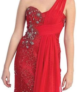 Formal Gowns May Queen - Chiffon Sashed Floral Lace Evening Dress 11 Formal Gowns May Queen - Chiffon Sashed Floral Lace Evening Dress