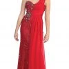 Formal Gowns May Queen - Chiffon Sashed Floral Lace Evening Dress