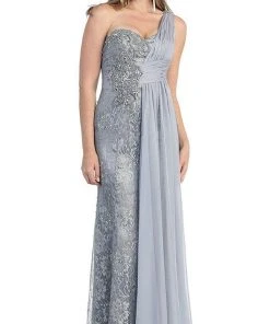 Formal Gowns May Queen - Chiffon Sashed Floral Lace Evening Dress 16 Formal Gowns May Queen - Chiffon Sashed Floral Lace Evening Dress