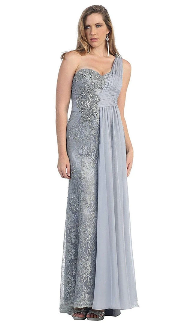 Formal Gowns May Queen - Chiffon Sashed Floral Lace Evening Dress 9 Formal Gowns May Queen - Chiffon Sashed Floral Lace Evening Dress