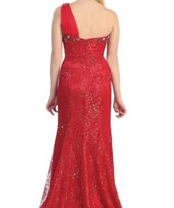 Formal Gowns May Queen - Chiffon Sashed Floral Lace Evening Dress 12 Formal Gowns May Queen - Chiffon Sashed Floral Lace Evening Dress