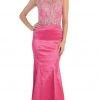 Formal Gowns May Queen - Crystal Embellished Illusion Trumpet Evening Gown