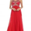 Formal Gowns May Queen - Crystal Flourished Chiffon Long Prom Gown 2 Formal Gowns May Queen - Crystal Flourished Chiffon Long Prom Gown