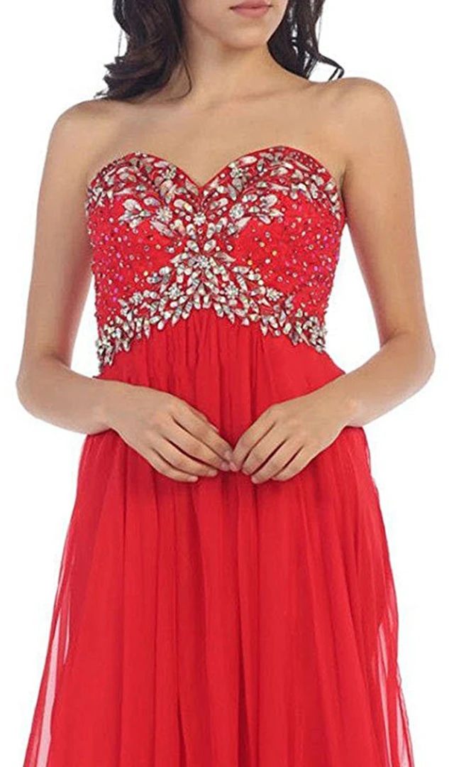 Formal Gowns May Queen - Crystal Flourished Chiffon Long Prom Gown 4 Formal Gowns May Queen - Crystal Flourished Chiffon Long Prom Gown