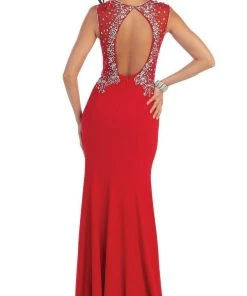 Formal Gowns May Queen - Deep V-Neck Bejeweled Fitted Evening Gown 13 Formal Gowns May Queen - Deep V-Neck Bejeweled Fitted Evening Gown