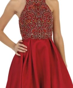 May Queen - Divine Gilt Embroidered Halter A-Line Prom Gown 11 May Queen - Divine Gilt Embroidered Halter A-Line Prom Gown