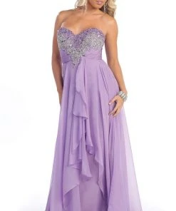 May Queen - Divine Long Strapless Sequined Prom Dress