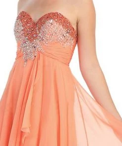 May Queen - Divine Long Strapless Sequined Prom Dress